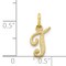 14K Gold Initial T Charm Jewelry FindingKing 16mm Long X 7mm Wide Approx.